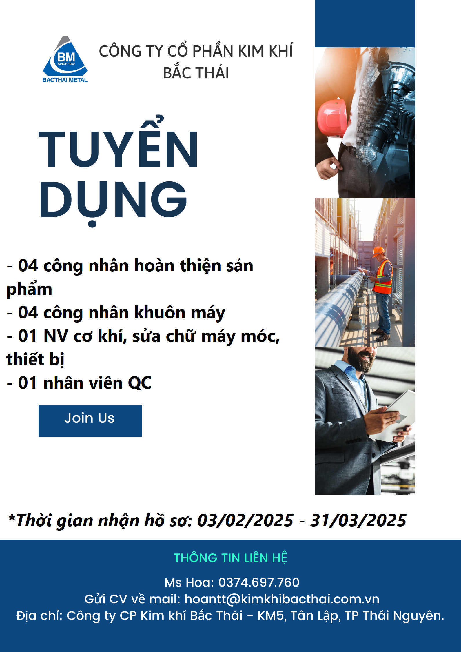 THÔNG BÁO TUYỂN DỤNG